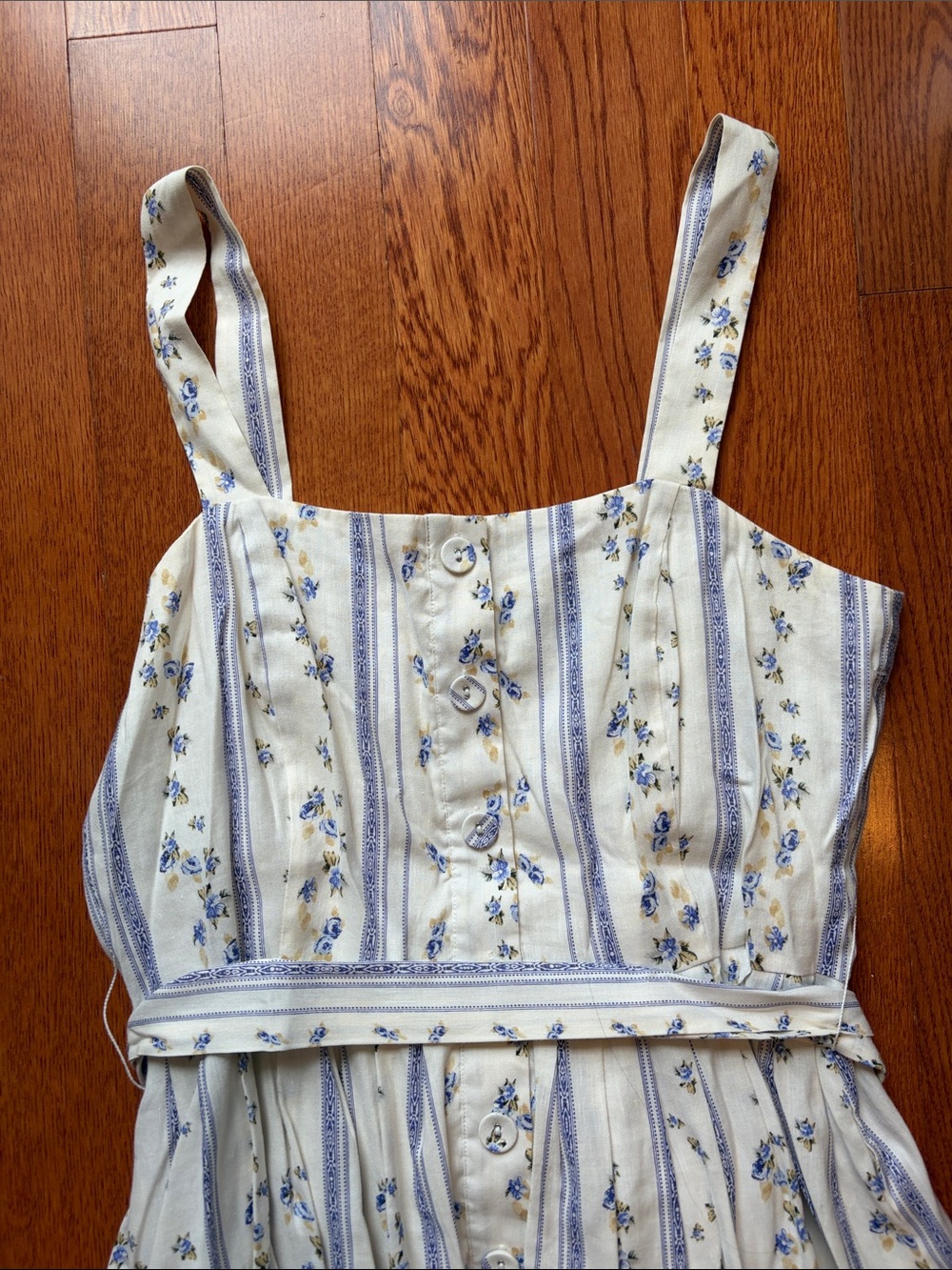 ANTONIO MELANI Linen Blend Floral Cottagecore Prairie Daniela Midi Dress 8 - Picture 5 of 11